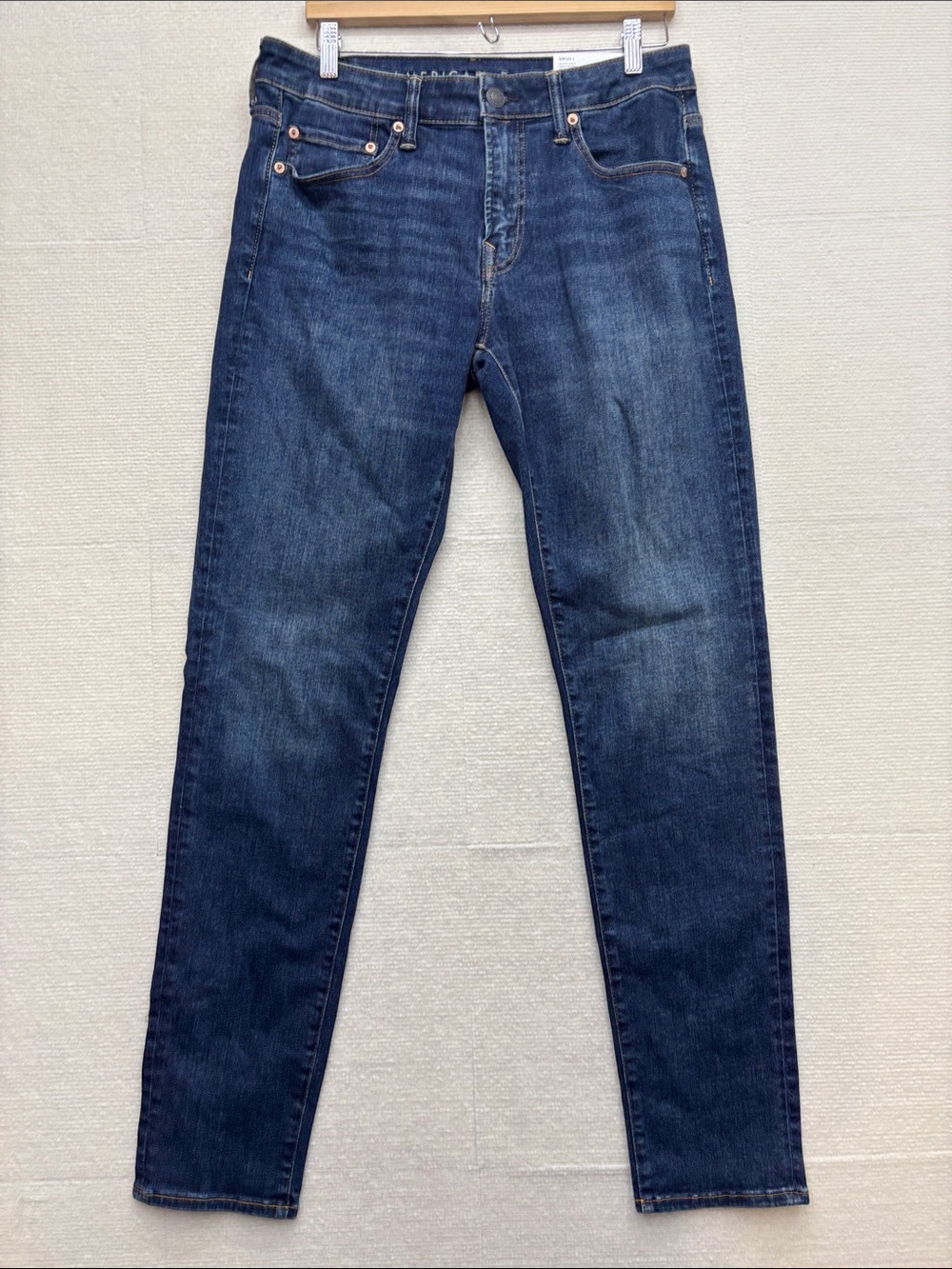 New American Eagle | Classic Men's Dark Blue Denim Jeans athletic skinny 32/34
